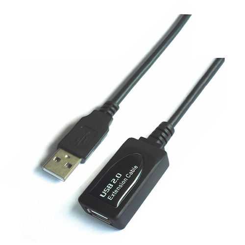 Cable USB 2.0 prolongador con amplificador. tipo A/M-A/H. negro. 5.0m