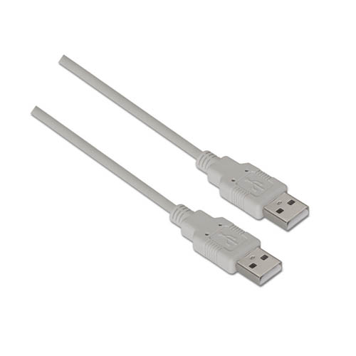 Cable USB 2.0. Tipo A/M - A/M. Beige. 1.0m.