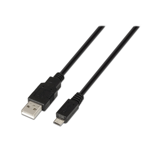 Cable USB 2.0. Tipo A/M-Micro B/M. Negro. 0.8m