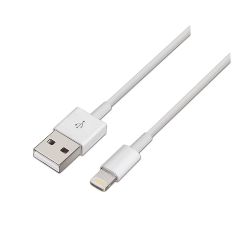 Cable LIGHTNING a USB 2.0. LIGHTNING/M-USB A/M. Blanco. 1m.