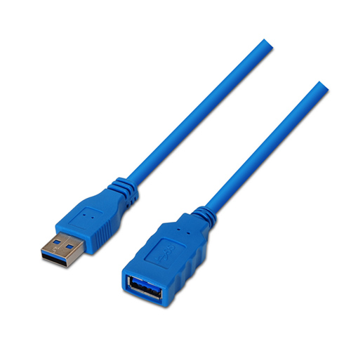 Cable USB 3.0. Tipo A/M-A/H. Azul. 1m.