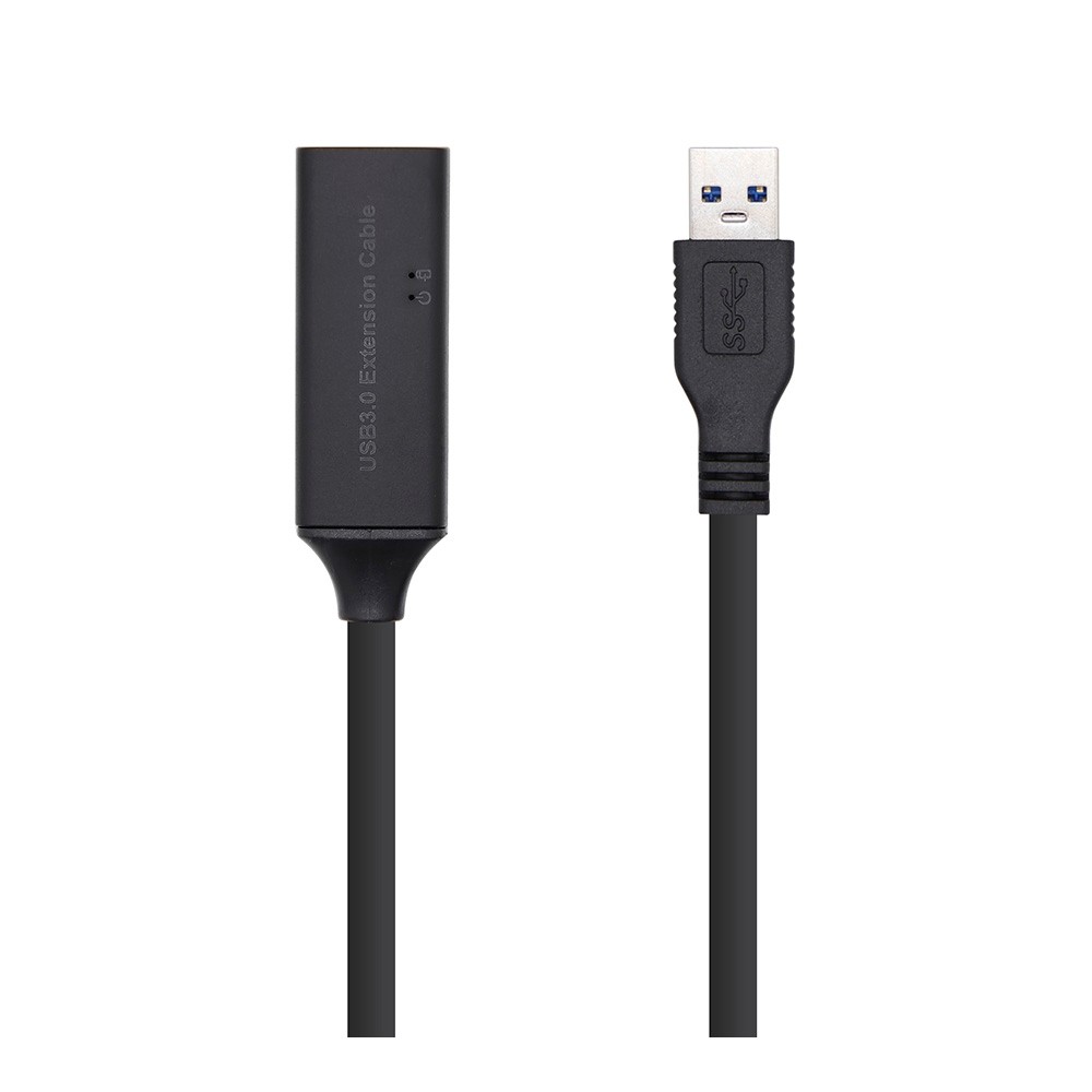 Cable USB 3.0 Prolongador Con Amplificador. Tipo A/M-A/H. Negro. 5m