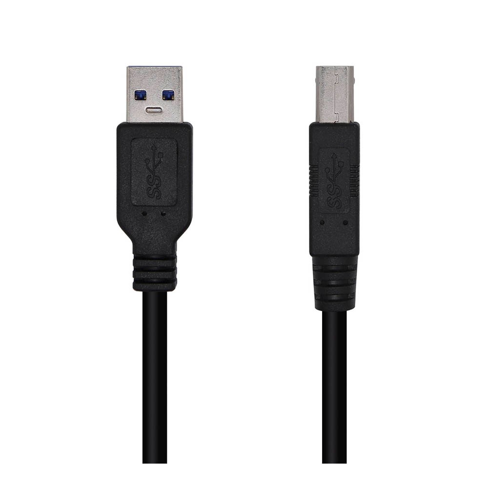 Cable USB 3.0. Tipo A/M-B/M. Negro. 2m.