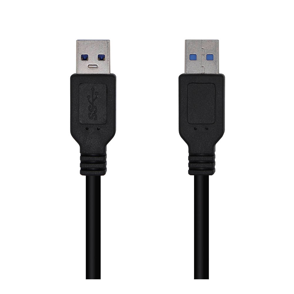 Cable USB 3.0. Tipo A/M-A/M. Negro. 1m.
