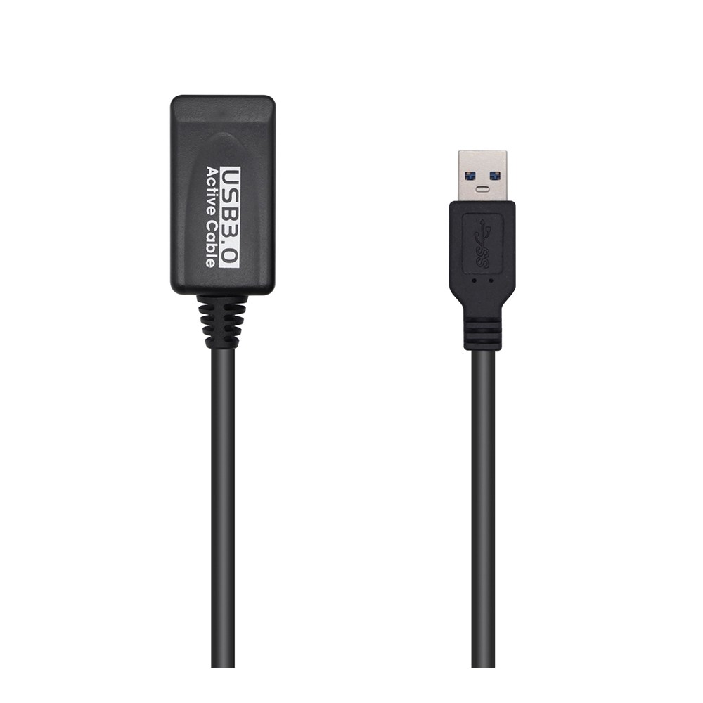 Cable Prolongador USB 3.0 Con Amplificador. Tipo A/M-A/H. Negro. 5m