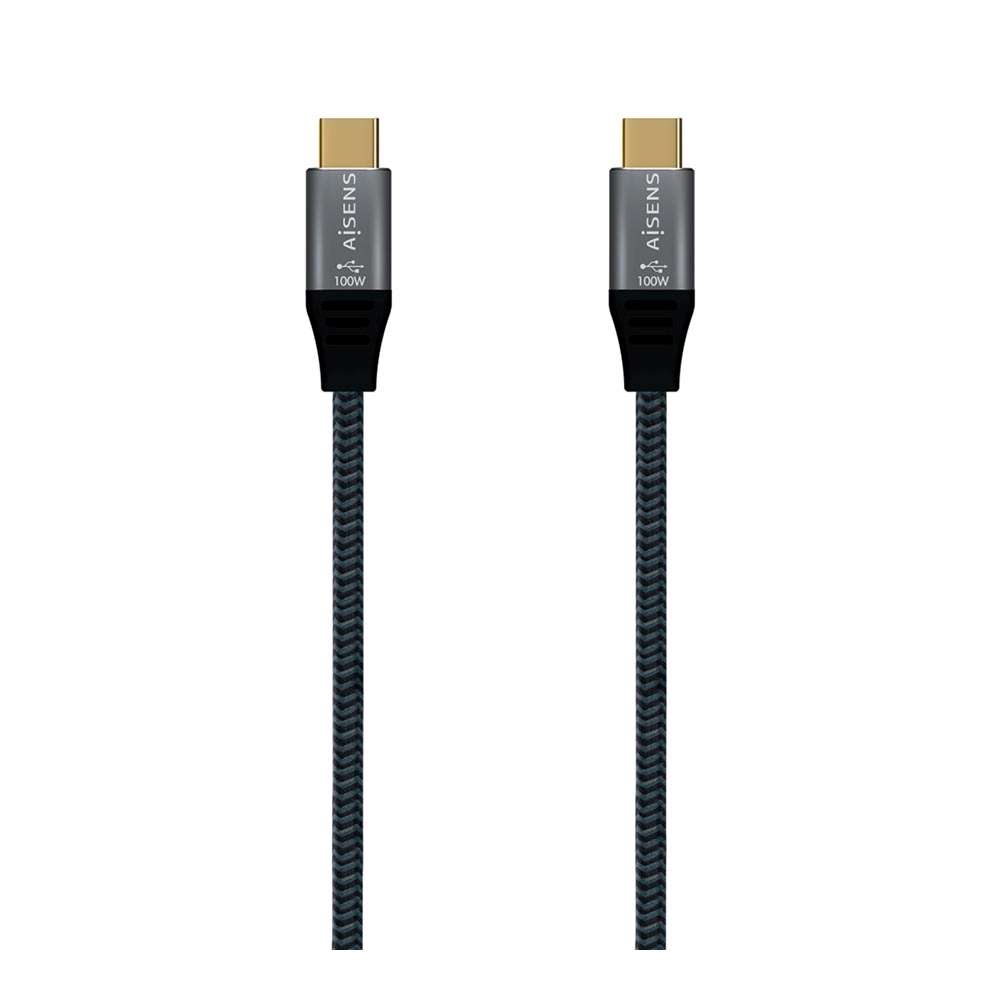 Cable USB 3.2 Gen2X2 Aluminio 20Gbps 5A. Tipo USB-C/M-USB-C/M. Gris. 1m.