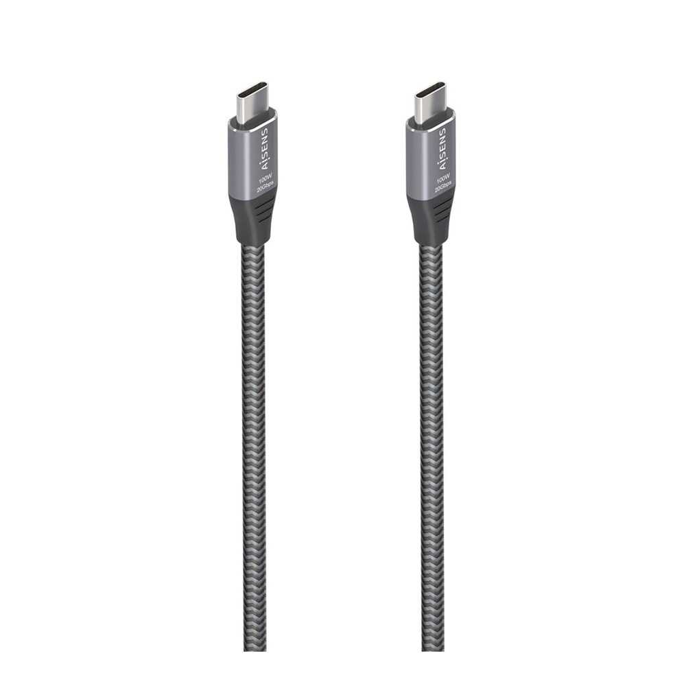 Cable USB 3.2 Gen2x2 Aluminio 20Gbps 5A 100W. Tipo USB-C/M-USB-C/M. Gris. 3m.