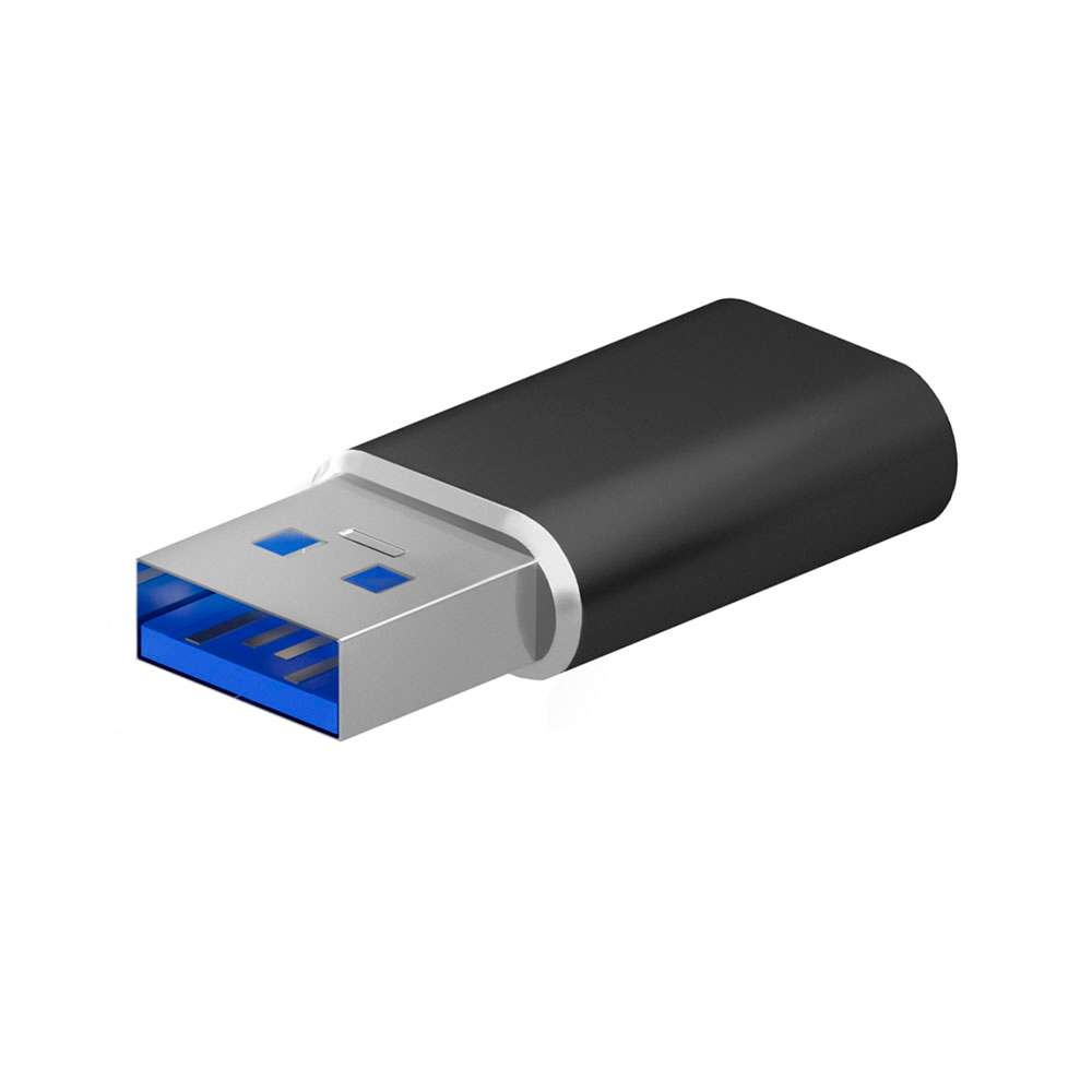 Mini Adaptador USB 3.2 Gen2 / USB 2.0 3A. USB-C/H-A/M. Negro