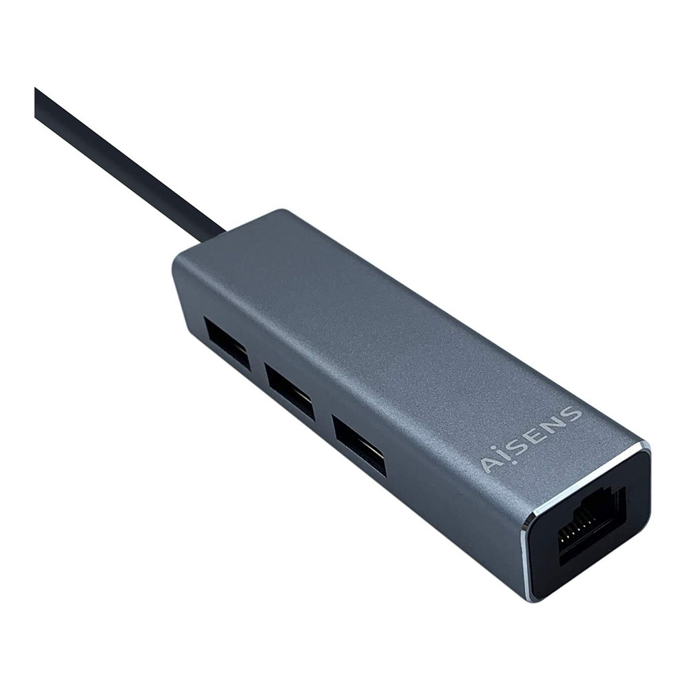 Hub USB 3.1 Aisens A109-0396. 3x USB Tipo A - 1x RJ45