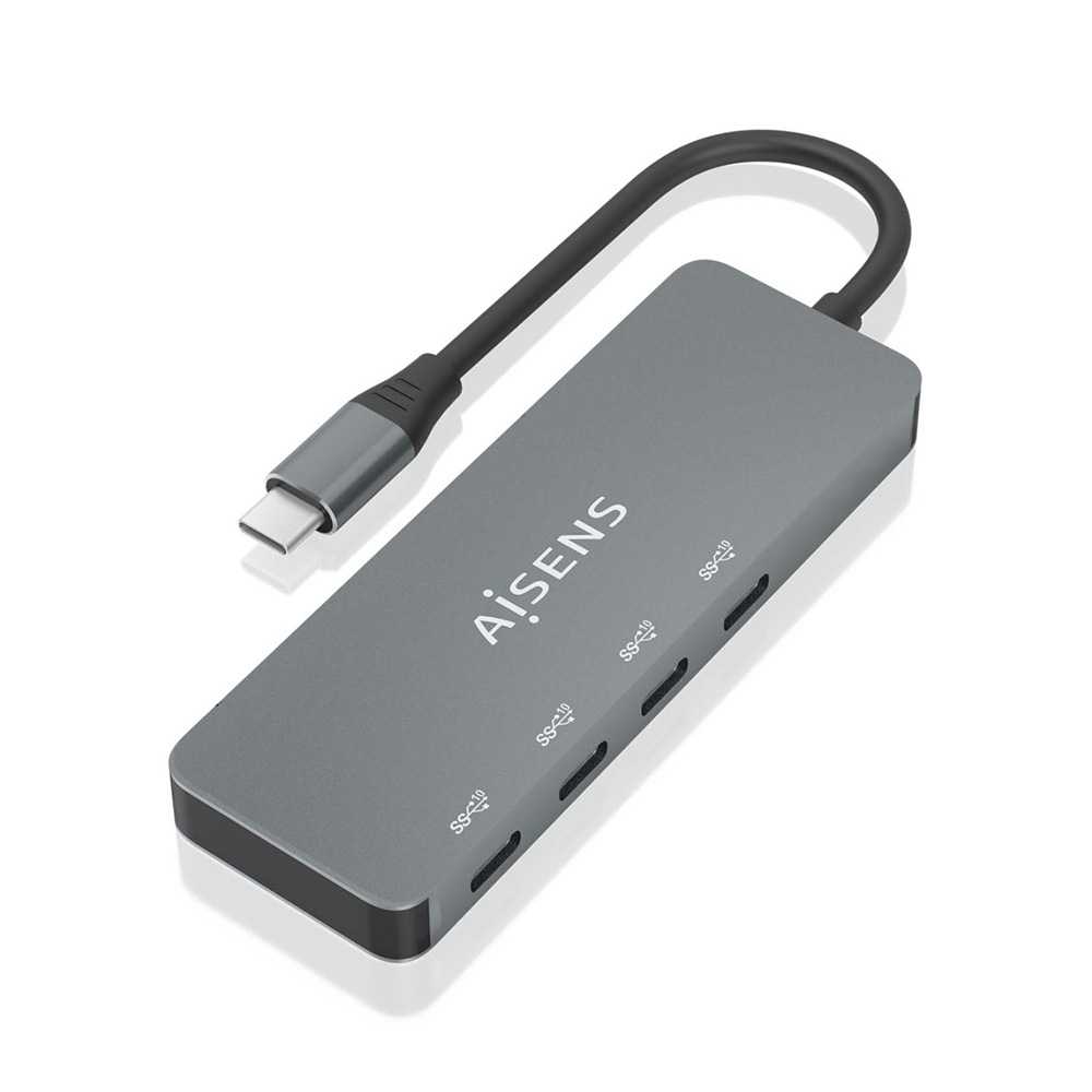 Hub USB 3.2 Gen2 10G USB-C. USB-C/M-4xUSB-C/H. Gris. 15cm