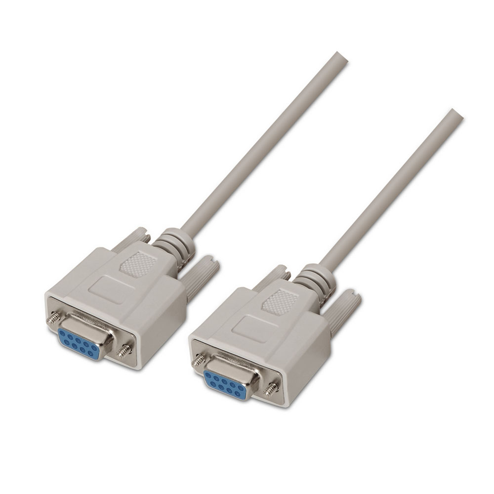 Cable SERIE Null Modem. DB9/H-DB9/H. Beige. 1.8 metros.