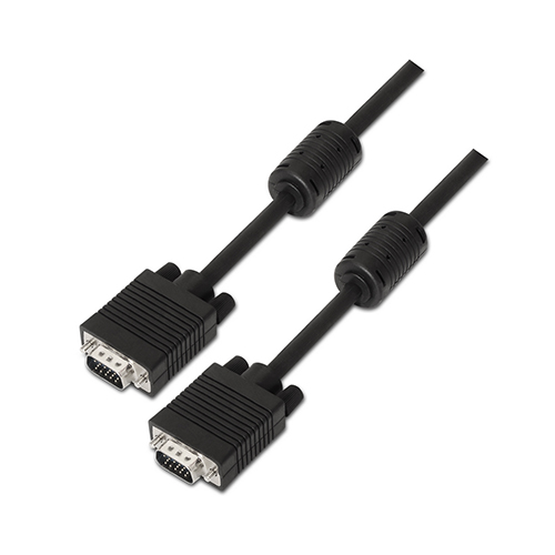 Cable SVGA con ferrita. HDB15/M-HDB15/M. Negro. 3.0m