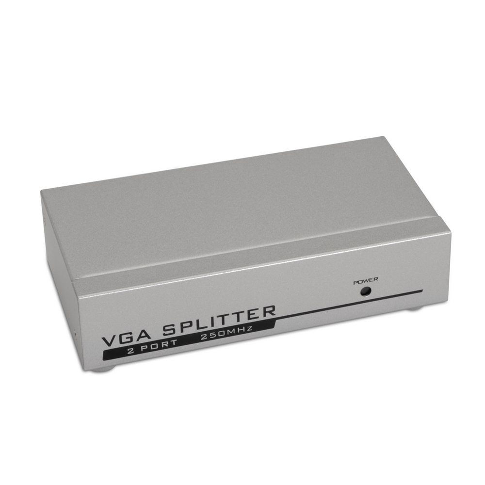 Splitter VGA para 2 monitores. Con adaptador de corriente.