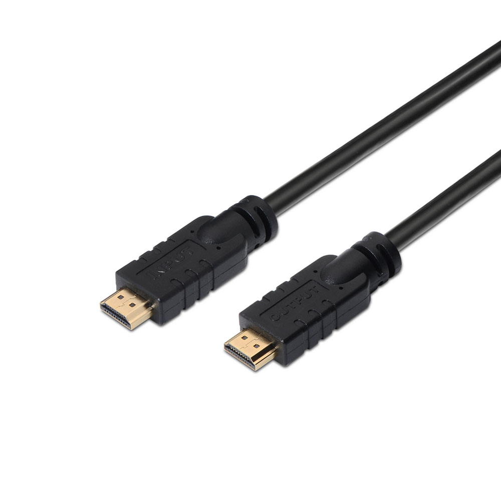 Cable HDMI alta velocidad v1.4/HEC. Tipo A/M - A/M.  Amplificador de seal. Negro. 20m.