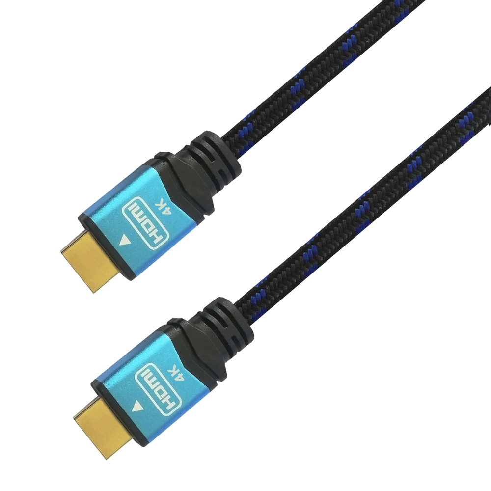 Cable HDMI v2.0 Premium alta velocidad. Tipo A/M - A/M. Negro/Azul. 0.5m.