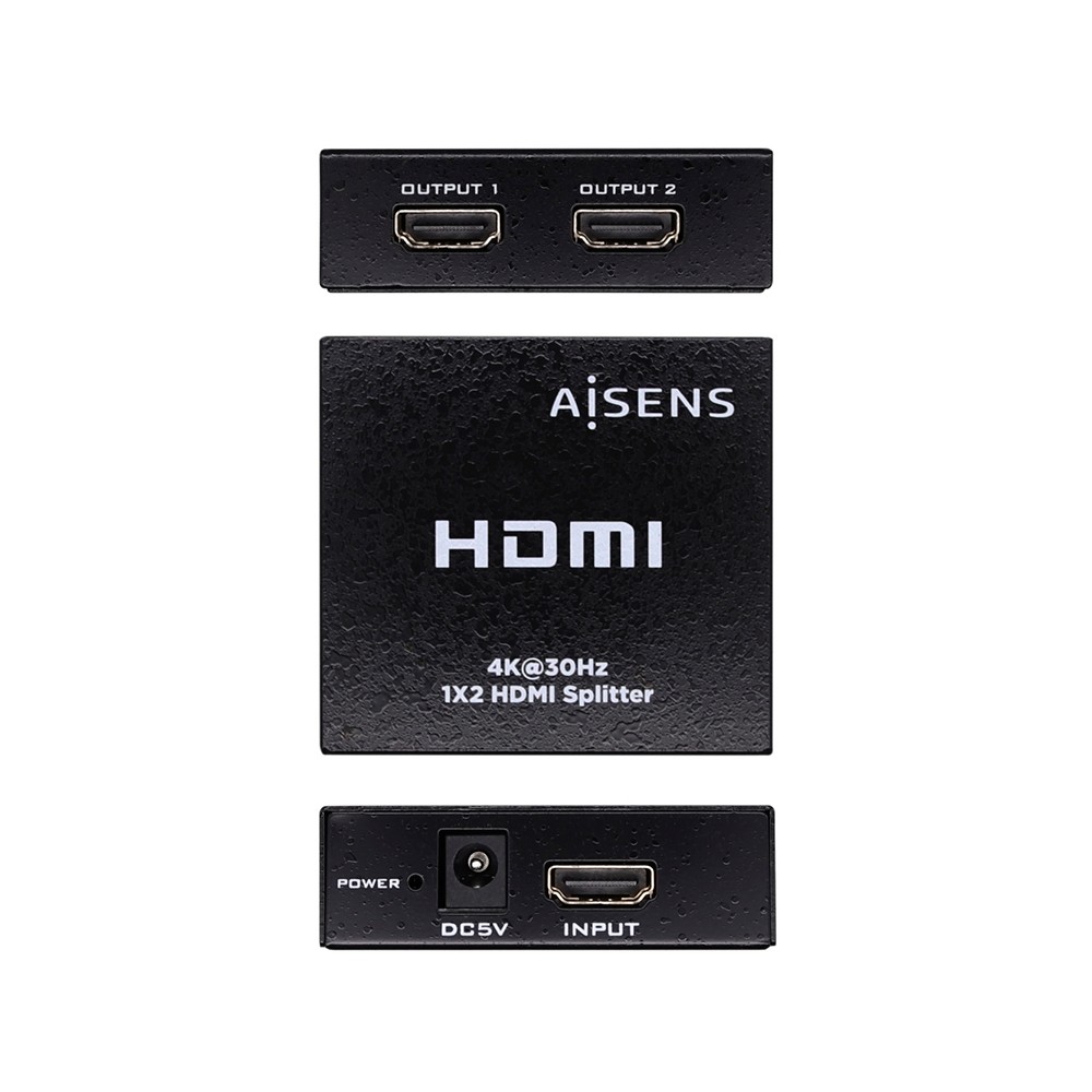 HDMI Duplicador 4K@30HZ 1×2 con Alimentación. Negro