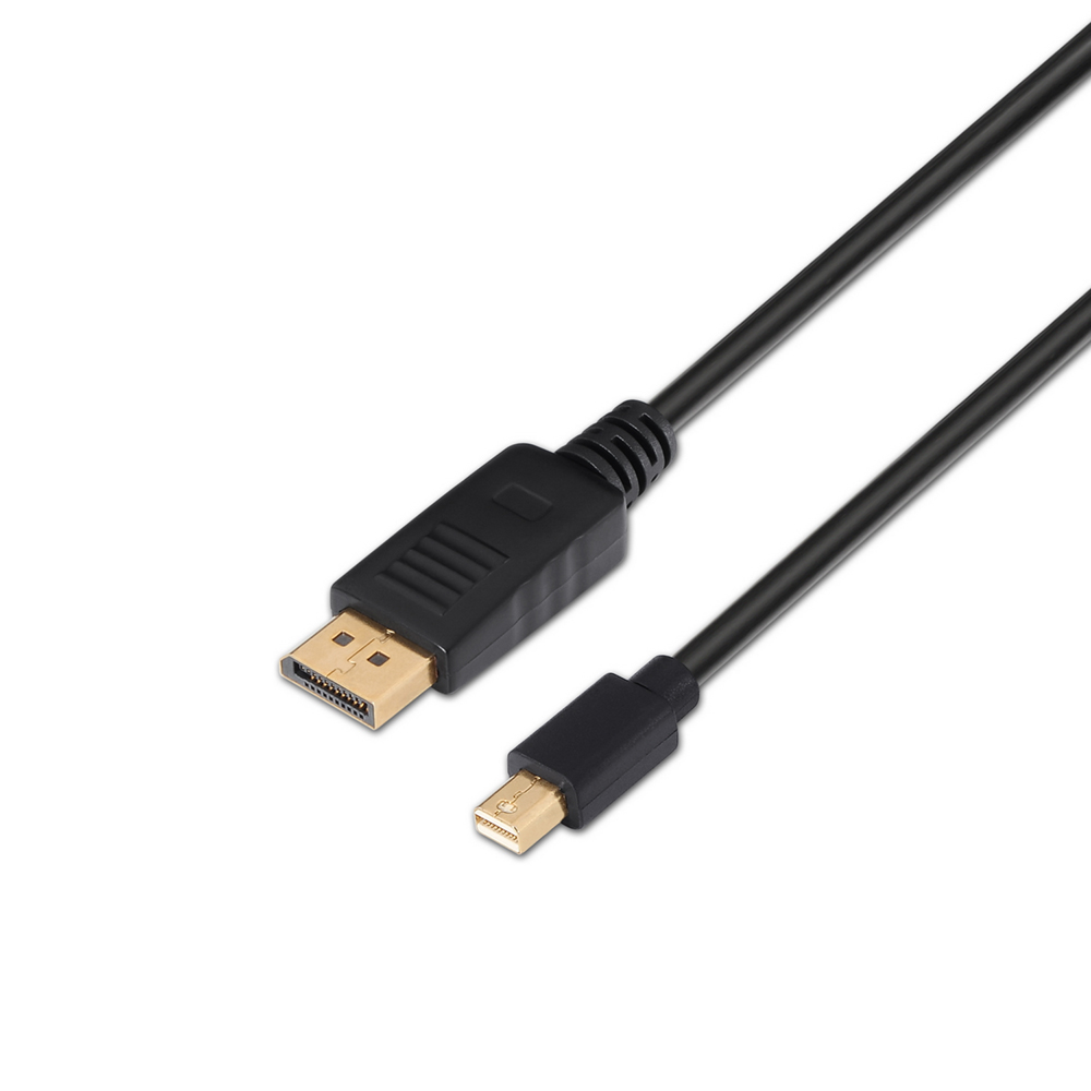 Cable Mini DP a DisplayPort V1.2 4K@60Hz. Tipo mDP-M/DP-M. 3 metros.