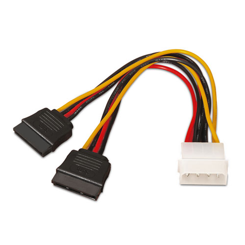 Cable alimentación SATA. Molex 4-Pin/M-2xSATA/H. 20cm. | Hardware