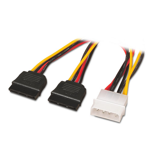Cable alimentación SATA. Molex 4-Pin/M-2xSATA/H. 20cm. | Hardware