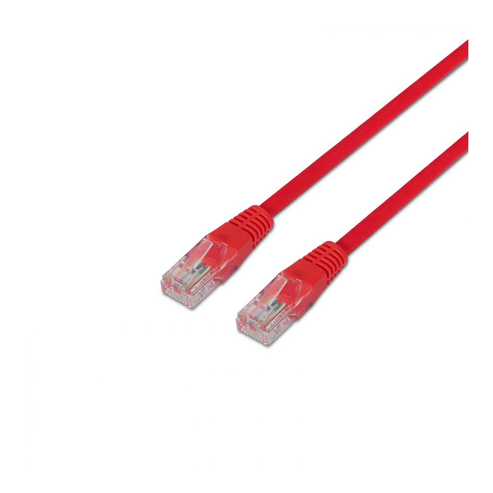Cable de red RJ45 Cat.5e UTP AWG24. Rojo. 0.5 metros