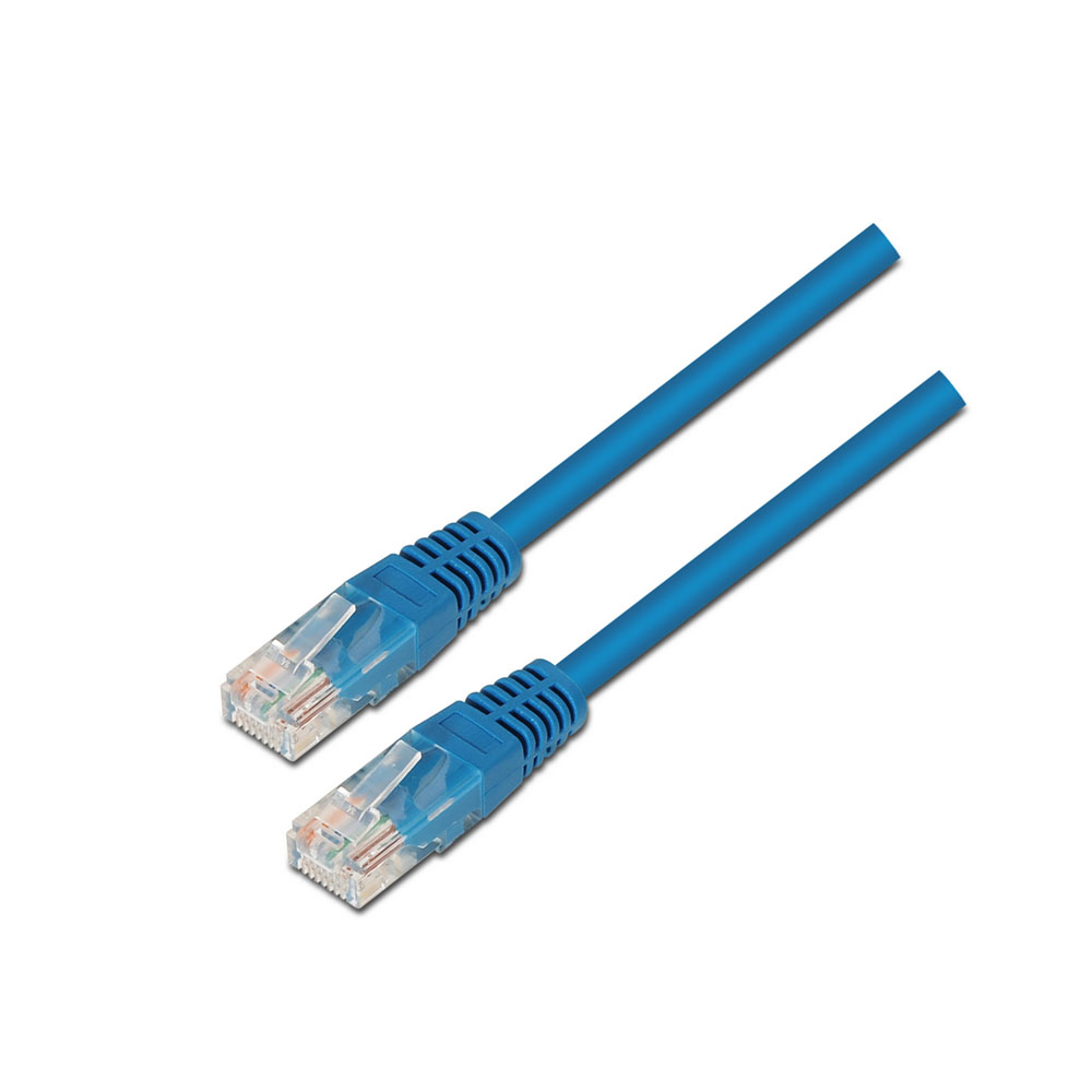 Cable de red RJ45 Cat.6 UTP AWG24. Azul. 0.5m.