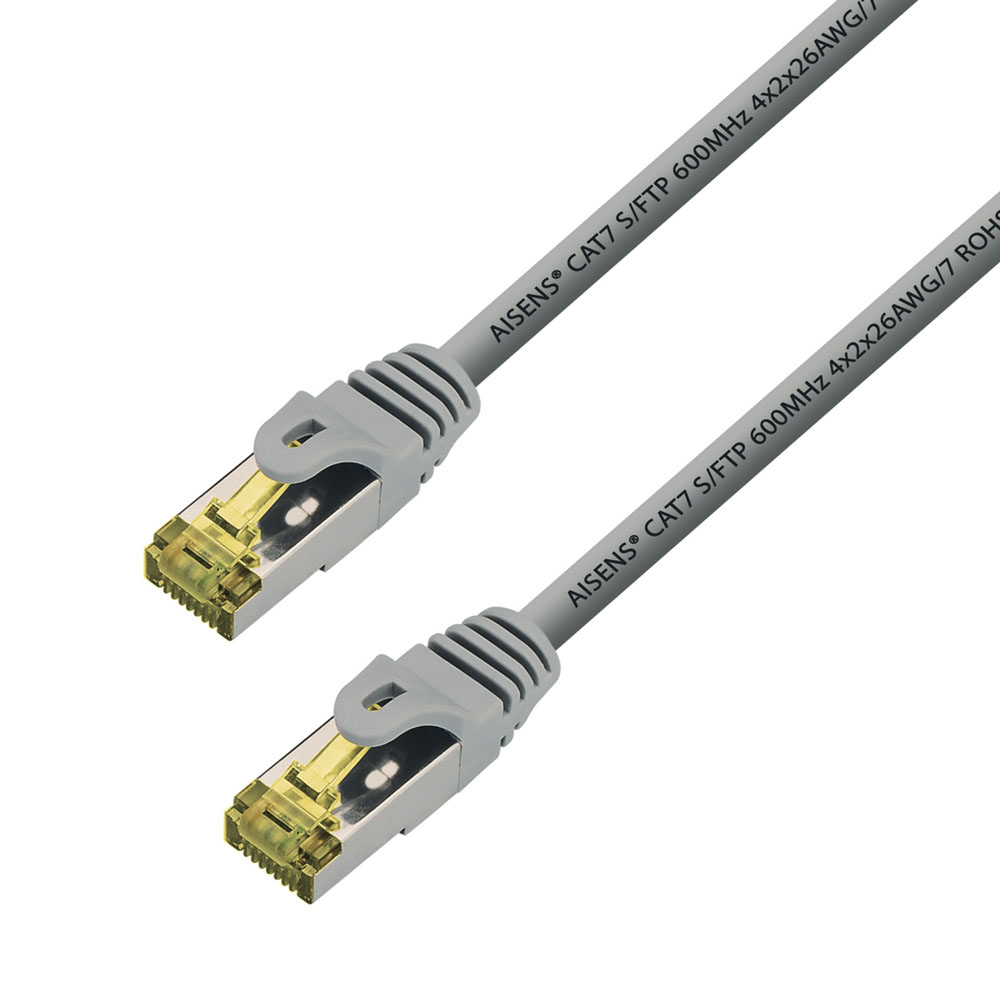 Cable de red RJ45 LSZH Cat.7 S/FTP AWG26. Gris. 25cm