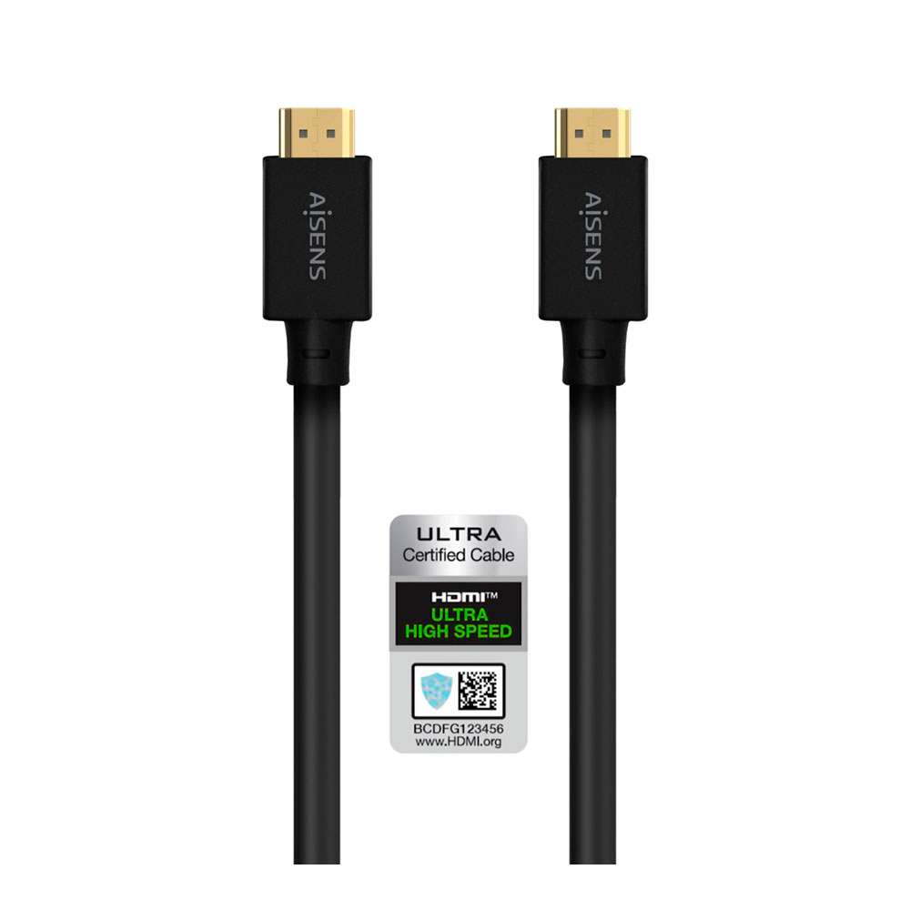 Cable HDMI V2.1 Ultra Alta Velocidad 8K@60Hz 48Gbps. A/M-A/M. Negro. 5m