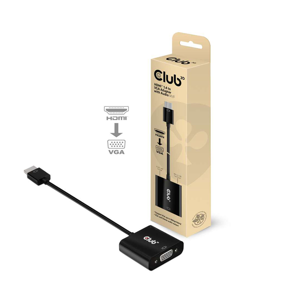 Club3D Adaptador HDMI 1.4 a VGA con audio