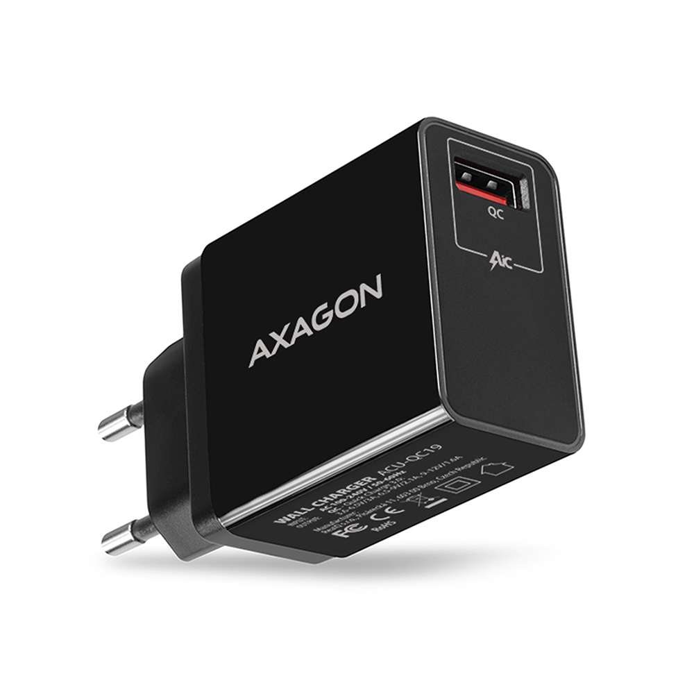 Axagon ACU-QC19. Cargador 1 puertos USB (QC3.0) hasta 19W