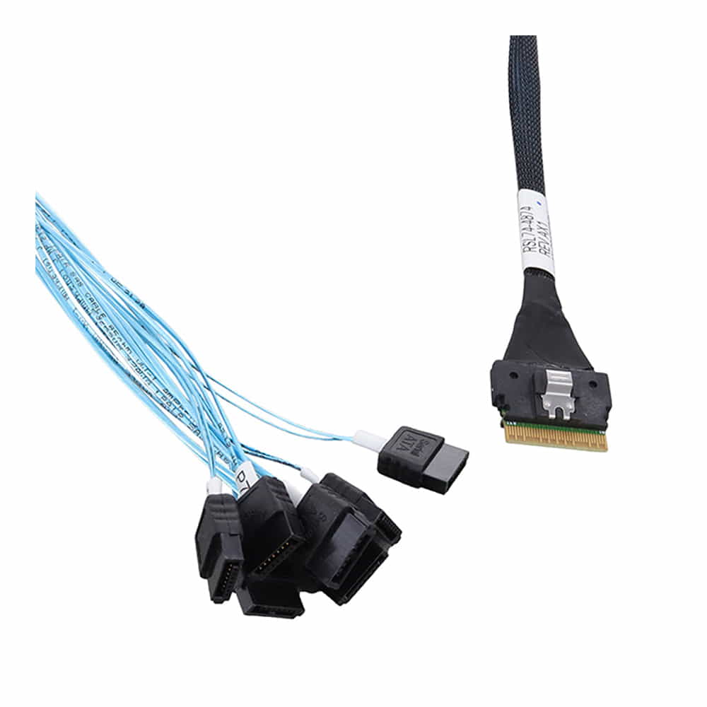 Adaptec 2305800-R. Cable Slim SAS SFF-8654 a 8 SATA. 0.8m.