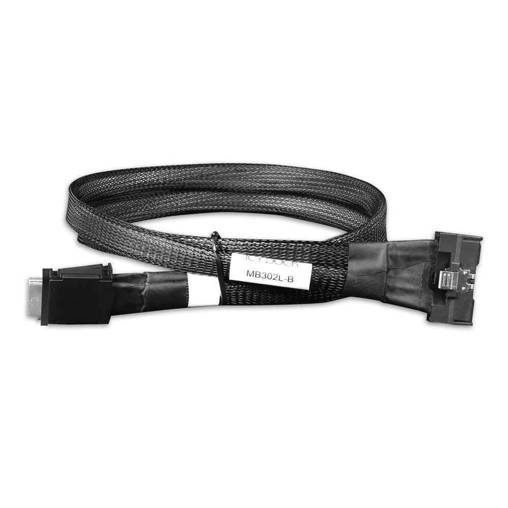 Icy Dock MB302L-B. Cable MCIO 8i SFF-TA-1016 a SFF-8611 4i. 0.5m.