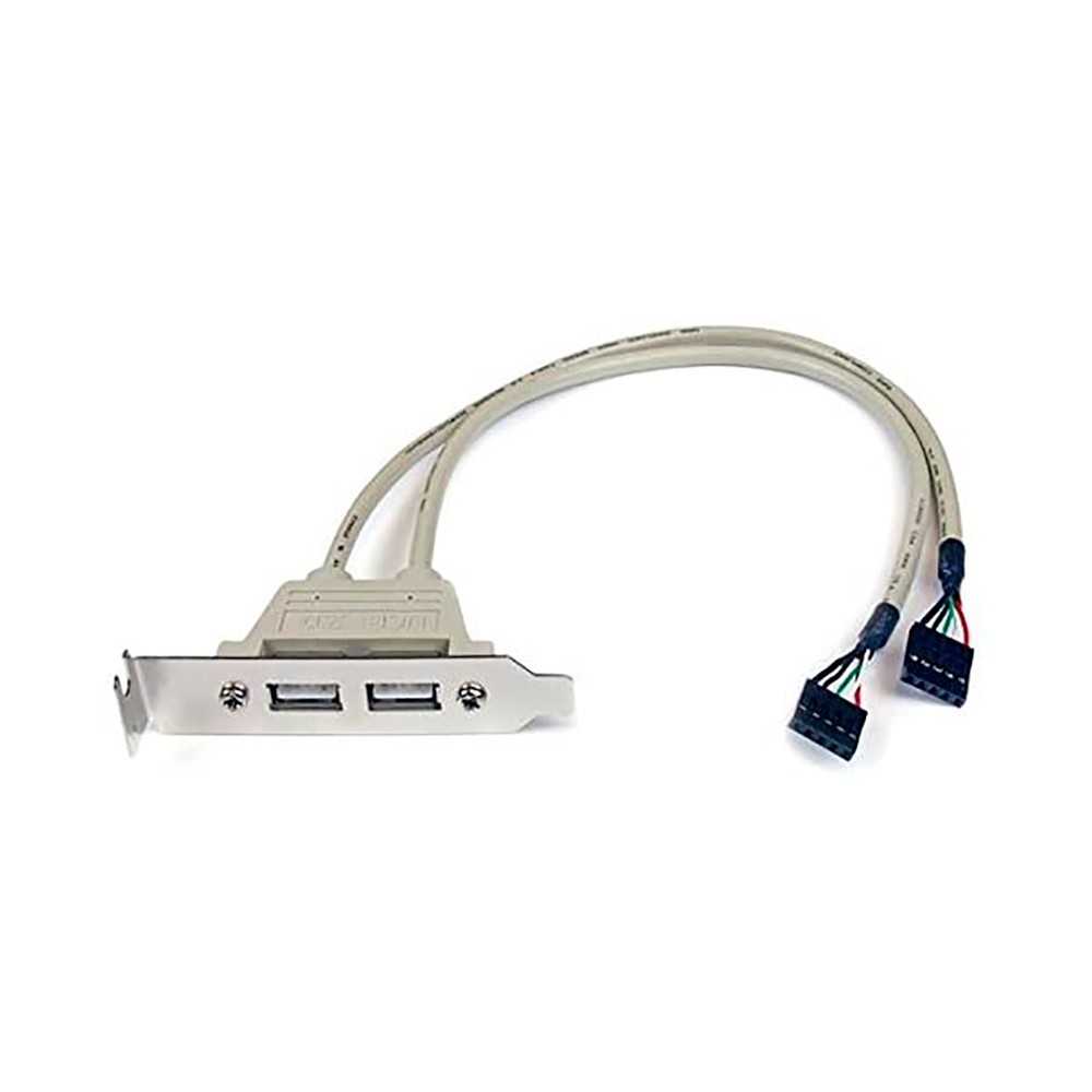 Startech Bracket Bajo Perfil con dos salidas USB 2.0