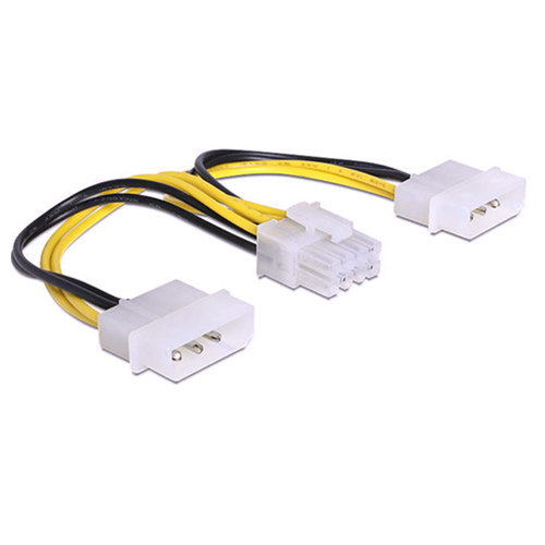 Delock 83410. Cable de alimentación 2x 4-Pin a 8-Pin EPS. 15cm.