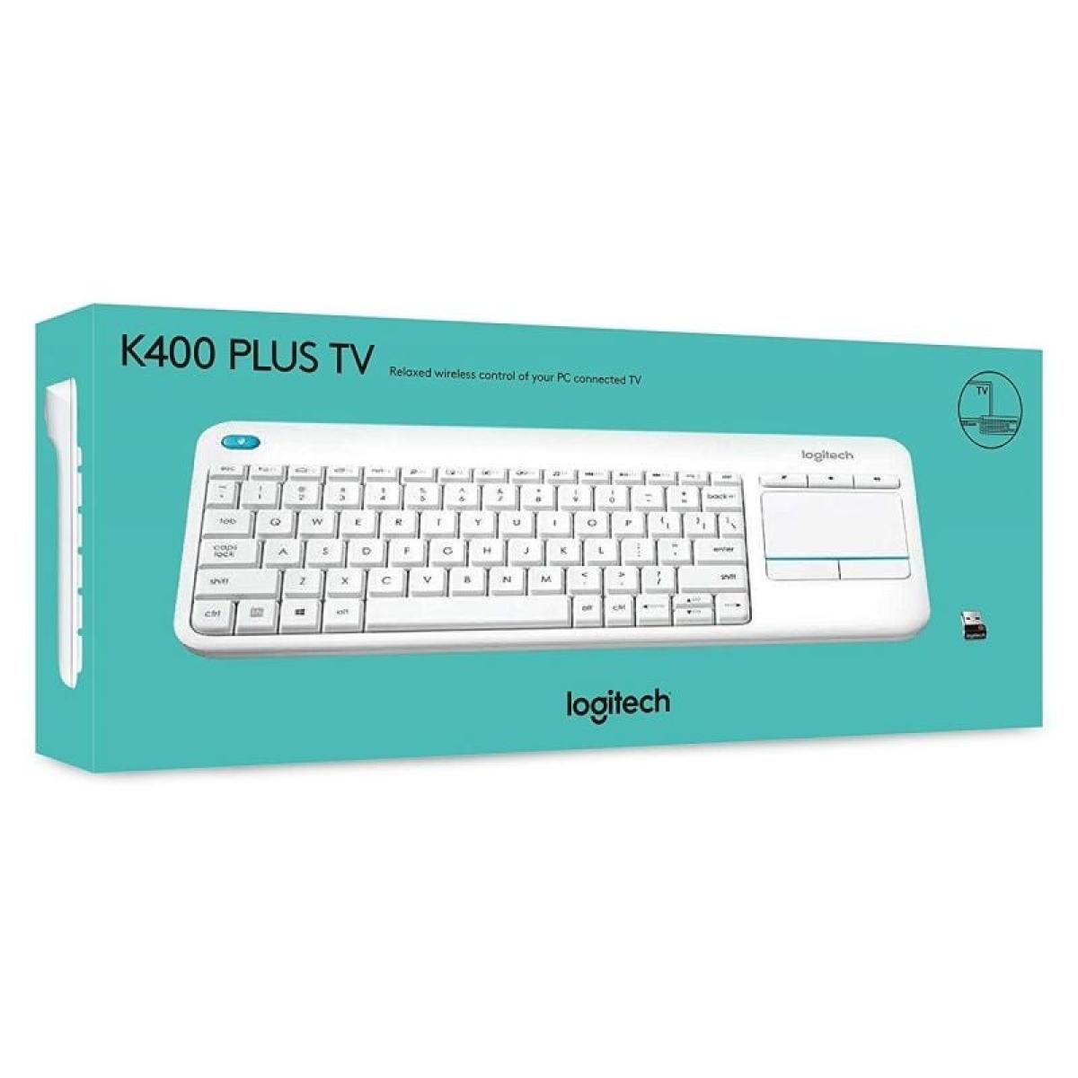 Teclado Logitech K400 Plus con touchpad para TV conectada a PC
