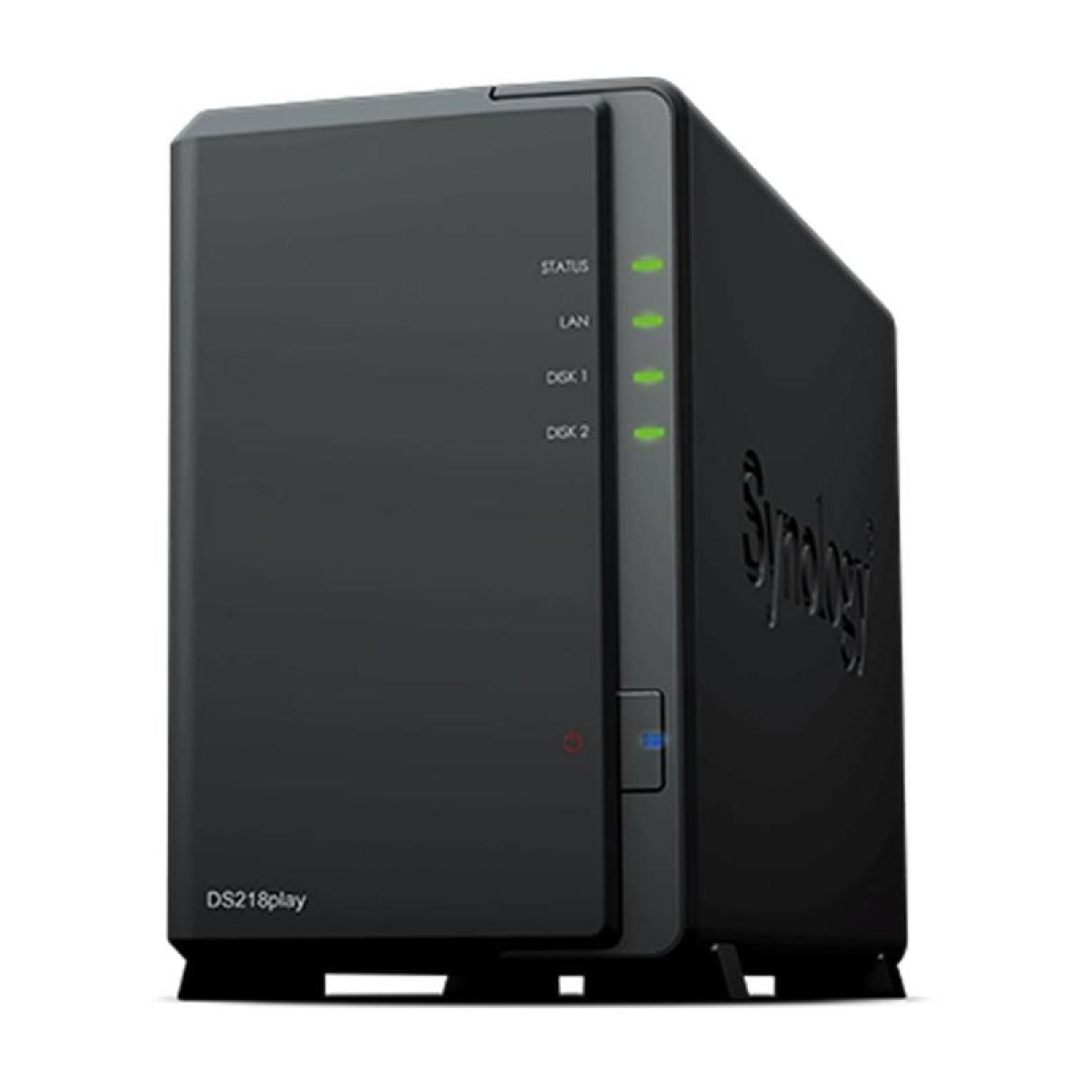 NAS SYNOLOGY DISKSTATION DS218PLAY/ 2 BAHIAS 3.5"- 2.5"/ 1GB DDR4/ FORMATO TORRE