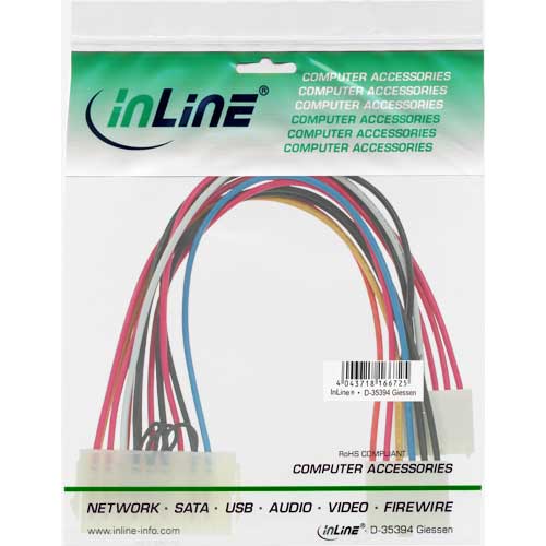 Inline 26641. Adaptador fuente ATX a fuente AT. Cable 20cm | Hardware