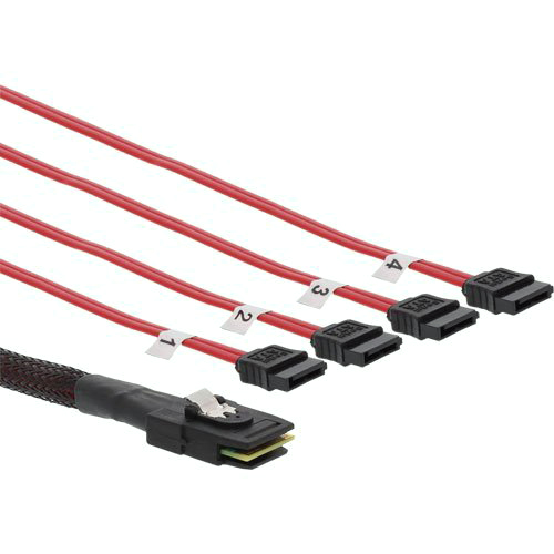 Cable Mini-SAS SFF8087 a 4x SATA Crossover OCF. 0.75m.