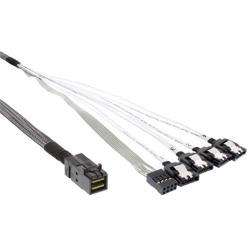 Cable Mini-SAS HD SFF-8643 a 4x SATA con Sideband. 0.5m.