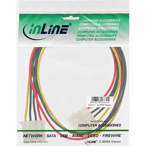 Inline 29650B. Cable alargador alimentación Molex 4-Pin 50cm. | Hardware