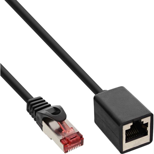 Cable alargador FTP Cat.6. 1m Negro