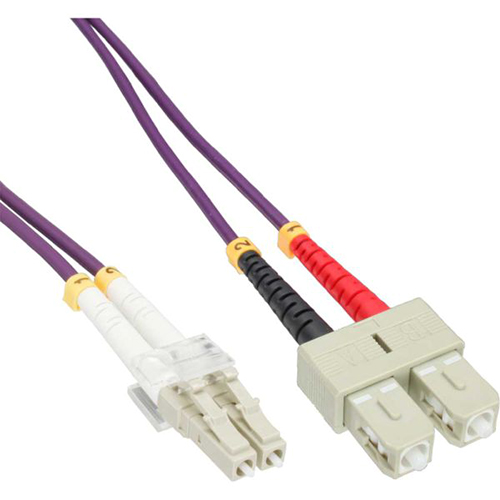 Cable Duplex fibra ptica OM4 50/125 micras. LC/SC. 1 metro.