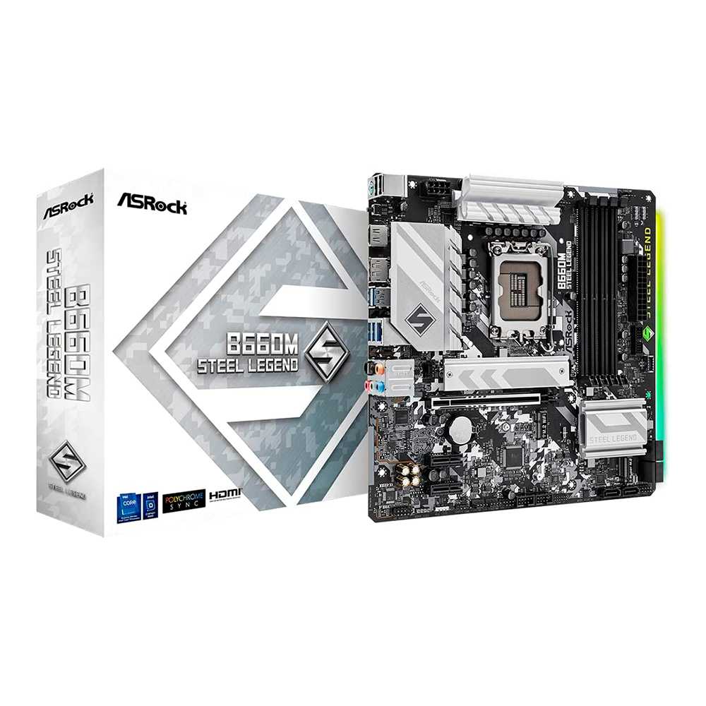 Asrock B660M Steel Legend DDR4. Socket 1700. Micro-ATX. - DDR4