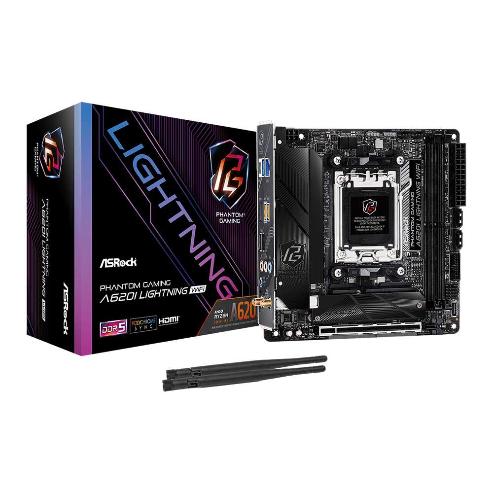 Asrock A620I Lightning WiFi. Socket AM5. Mini-ITX - DDR5