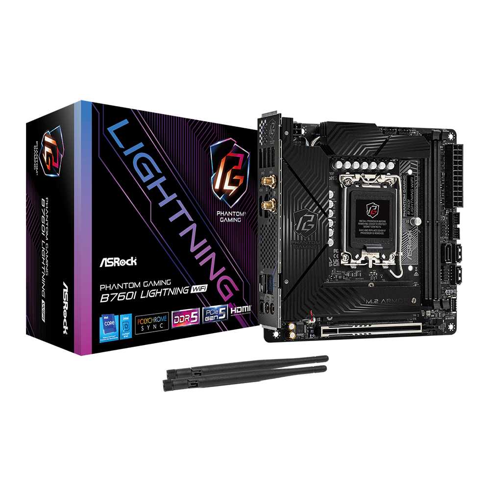 Asrock Phantom Gaming B760I Lightning WiFi. Socket 1700. Mini-ITX - DDR5