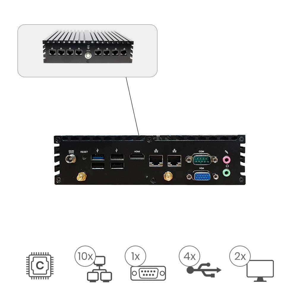 Appliot P418-CE04A-J1900 Bay Trail 10-LAN Firewall Master | Hardware