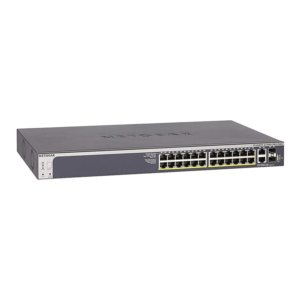 NetGear Prosafe S3300-28X-PoE+. Switch 24 Puertos 1Gb + 4 SFP 10Gb.