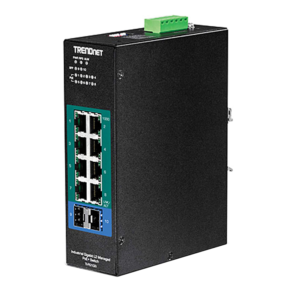 Trendnet TI-PG102I. Switch DIN-RAIL PoE+ L2 Gigabit 10 Puertos. | Hardware