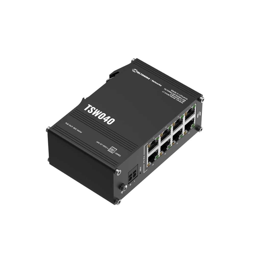 Teltonika TSW040. Switch PoE DIN-Rail 8 Puertos.