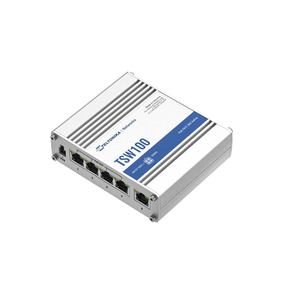 Teltonika TSW100. Switch DIN-Rail PoE 4 Puertos. | Hardware