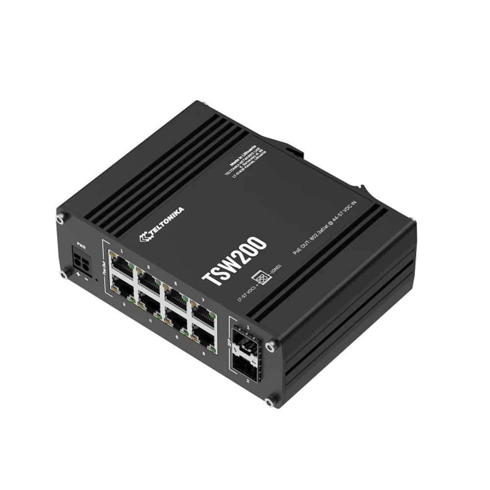 Teltonika TSW200. Switch DIN-Rail PoE 8 Puertos.